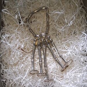 Silver Skeleton Hand Bracelet